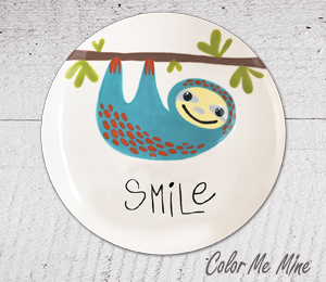 Calabasas Sloth Smile Plate