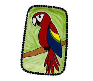 Calabasas Scarlet Macaw Plate