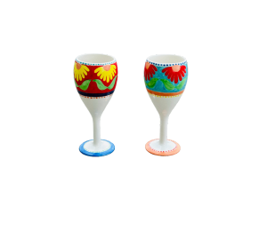 Calabasas Floral Wine Glass Set